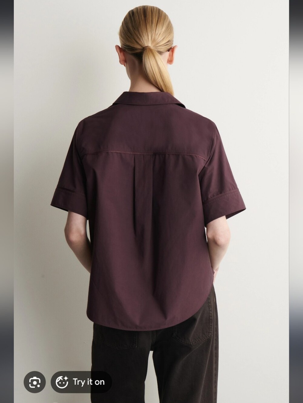 COS OVERSIZED SHORT-SLEEVED COTTON SHIRT- 2 - Picture 6 of 6
